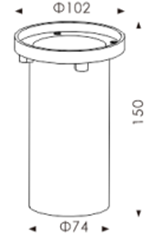  Грунтовый светодиодный светильник А2CDO316R-3x2W-WW-30-240V-IP67 симметричный