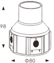  Грунтовый светодиодный светильник  B2AS0102-1x2W-CW-30-240V-IP67 симметричный