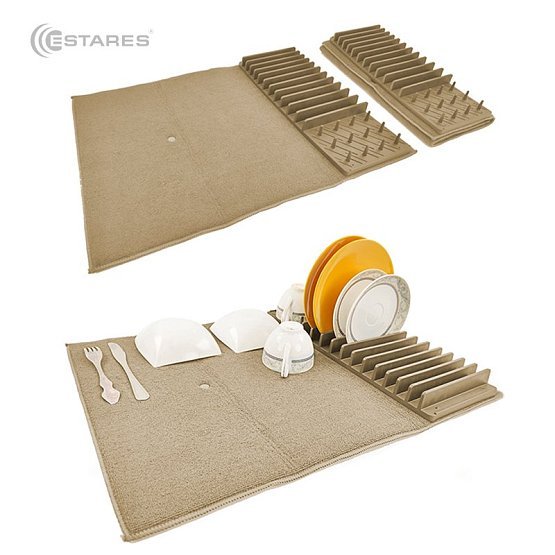 Сушилка для посуды с ковриком ES-DR-portable-45x60-beige